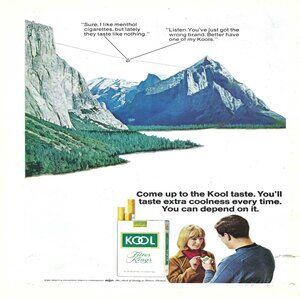 1967 Kool Filter Kings Cigarettes Taste Extra Coolness Vintage Print Ad/Poster